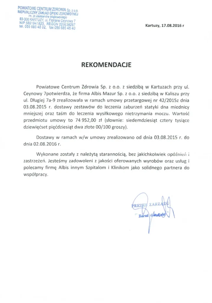 Kartuzy referencje