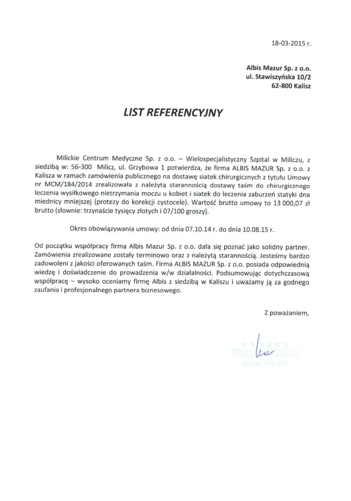 Milicz referencje